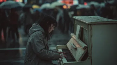 餘音繞著夜空微光