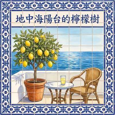 地中海陽台的檸檬樹